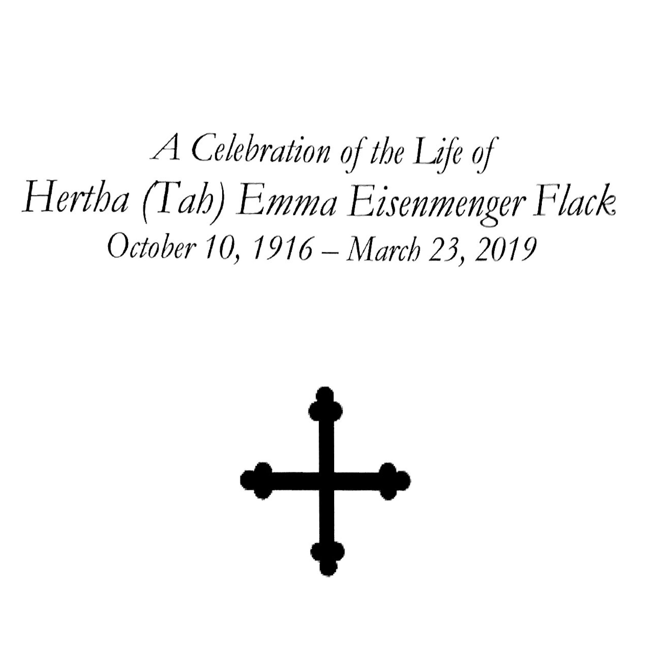 Hertha Flack Funeral Service Bulletin